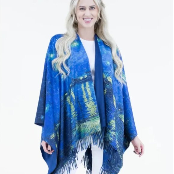 Van Gogh Collection Artistic Print Cape/Wrap (Brand New) - Ruana - Picture 3 of 5
